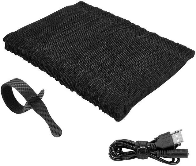 Main image of 100Pk Reusable Cable Ties Cable Straps, Trilancer 6''x0.47'' Thin Wire Cord Organization Ties with Hook and Loop for Home, Office and Data Centers(Black)