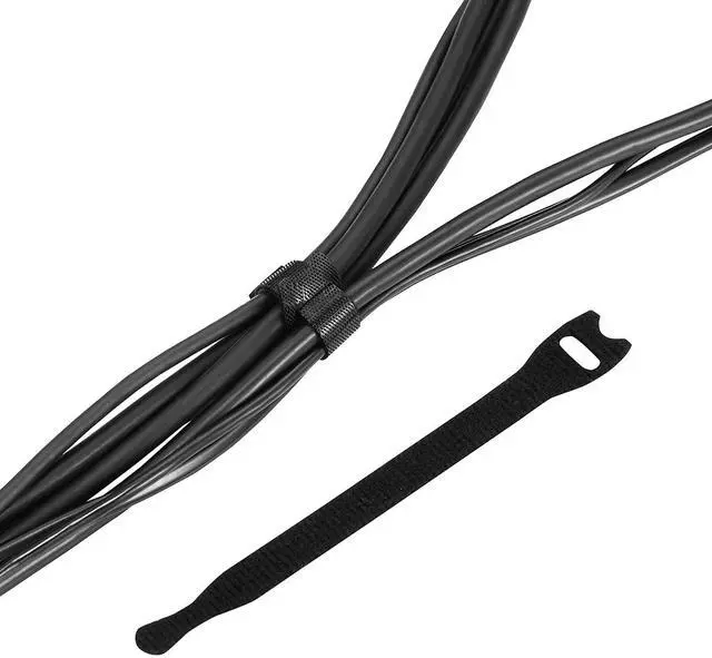 Alt view image 5 of 6 - 100Pk Reusable Cable Ties Cable Straps, Trilancer 6''x0.47'' Thin Wire Cord Organization Ties with Hook and Loop for Home, Office and Data Centers(Black)