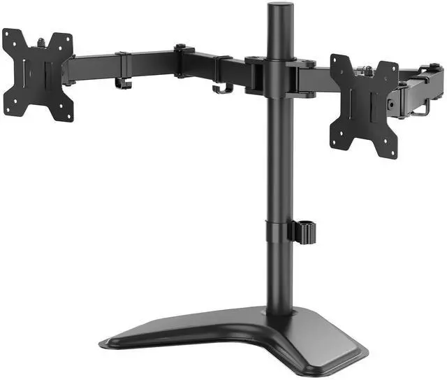 Main image of Dual Monitor Stand, Freestanding Full Motion Monitor Desk Mount Fits 2 Screens up to 27 inches, Dual Monitors Arm Fits up to 22lbs, VESA 75x75 100x100 (MF002LM), Black