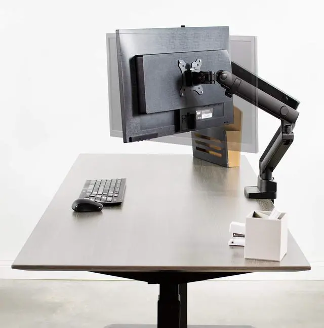 Alt view image 4 of 7 - Premium Aluminum Full Motion Dual Monitor Desk Mount Stand with Lift Engine Arm, Fits Ultrawide Screens up to 35 inches, STAND-V102BB