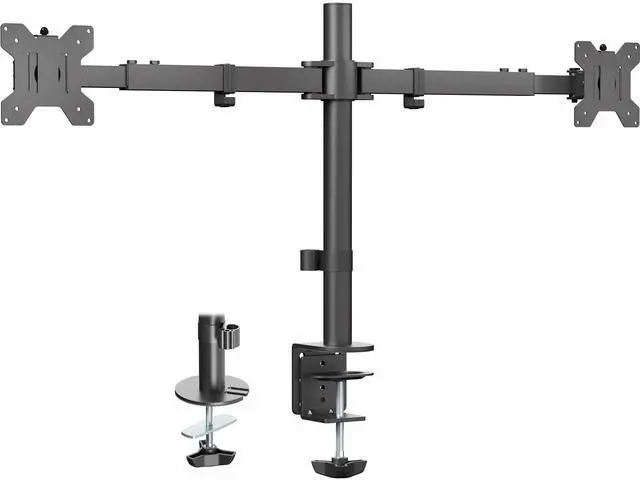 Main image of Premium Dual Ultra Wide LCD LED 27 to 38 inch Monitor Desk Mount, Heavy Duty, Adjustable Telescoping Arms, Flush Wall Setup, Fits 2 Screens, Black, STAND-TS38C
