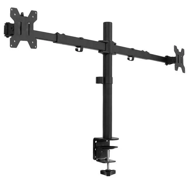 Alt view image 4 of 7 - Premium Dual Ultra Wide LCD LED 27 to 38 inch Monitor Desk Mount, Heavy Duty, Adjustable Telescoping Arms, Flush Wall Setup, Fits 2 Screens, Black, STAND-TS38C