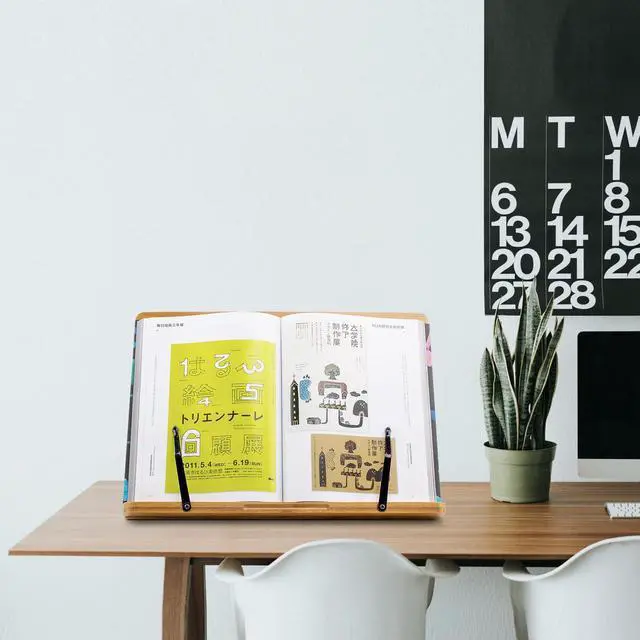 Alt view image 4 of 7 - (15.4 x 11 Inch) Large Book Stand for Reading Hands Free,Recipe Cookbook Holder for Kitchen Counter,Textbook Stands for Heavy Thick Books,Bamboo Holders for Bible,Tablet,Law School,Drawing