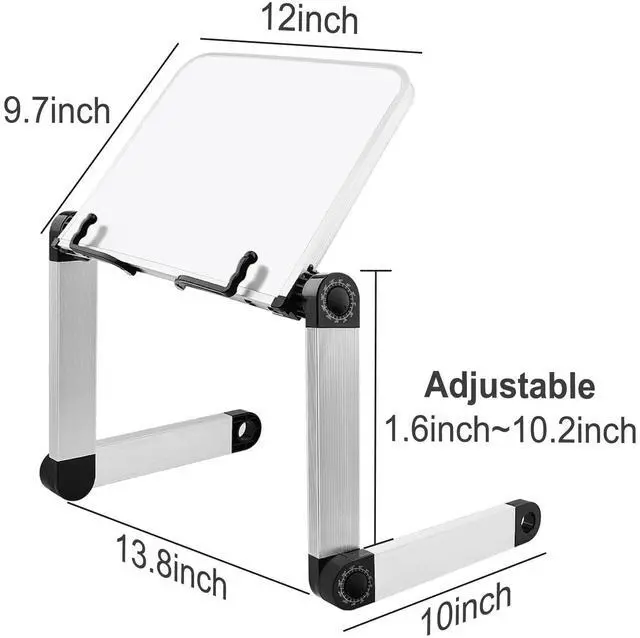 Alt view image 2 of 5 - Book Stand Multifunctional Adjustable Laptop Stand Book Holder Tray with Clips Ergonomic Multi Heights Angles Adjustable Cooking Bookstand for Textbook Recipe Magazine Laptop Tablet Portable