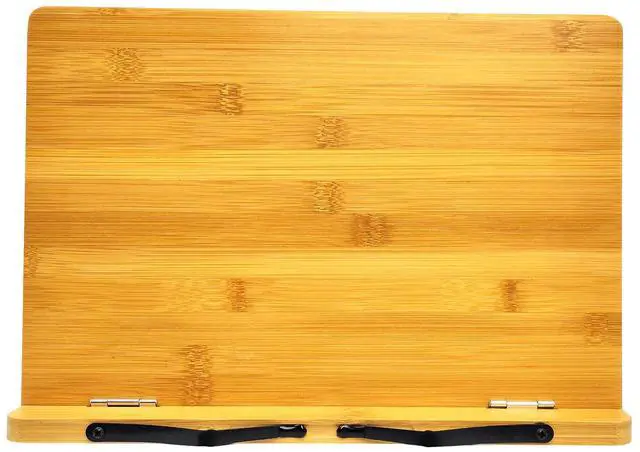 Alt view image 6 of 7 - (15.4 x 11 Inch) Large Book Stand for Reading Hands Free,Recipe Cookbook Holder for Kitchen Counter,Textbook Stands for Heavy Thick Books,Bamboo Holders for Bible,Tablet,Law School,Drawing