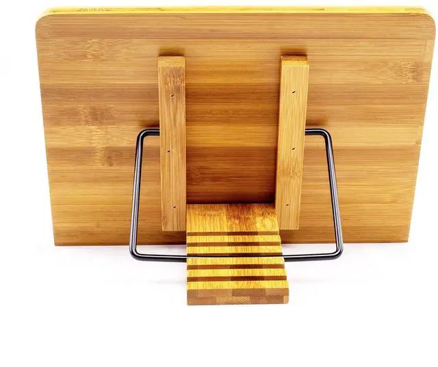 Alt view image 7 of 7 - (15.4 x 11 Inch) Large Book Stand for Reading Hands Free,Recipe Cookbook Holder for Kitchen Counter,Textbook Stands for Heavy Thick Books,Bamboo Holders for Bible,Tablet,Law School,Drawing
