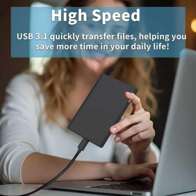 Alt view image 3 of 6 - Ultra Slim Portable External Hard Drive USB3.0 HDD Storage 500GB for Xbox One X/S, Xbox 360, PS4, PC, Desktop, Laptop, MacBook, Chromebook