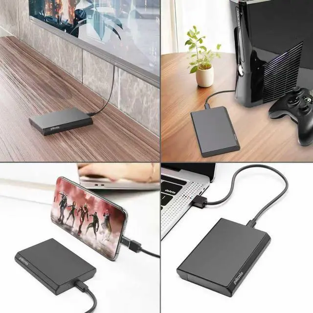 Alt view image 5 of 6 - Ultra Slim Portable External Hard Drive USB3.0 HDD Storage 500GB for Xbox One X/S, Xbox 360, PS4, PC, Desktop, Laptop, MacBook, Chromebook