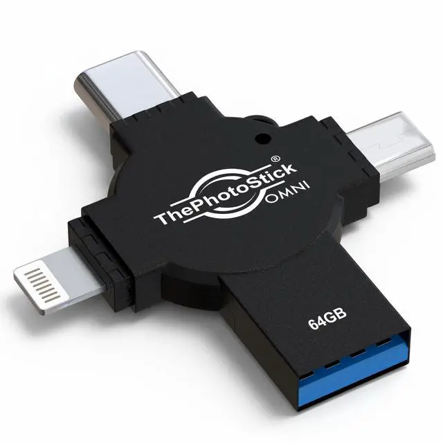 Main image of Omni X - 64GB - Secure Photo & Video Backup and Transfer | Digital File Organization | USB & Multiport Connection for Phones, Tablets and Computers | Portable Memory | External Storage