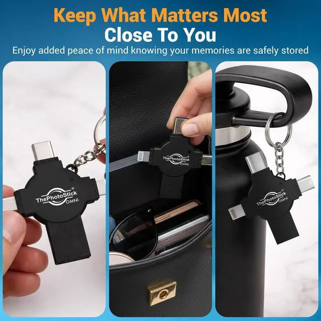 Alt view image 6 of 7 - Omni X - 64GB - Secure Photo & Video Backup and Transfer | Digital File Organization | USB & Multiport Connection for Phones, Tablets and Computers | Portable Memory | External Storage