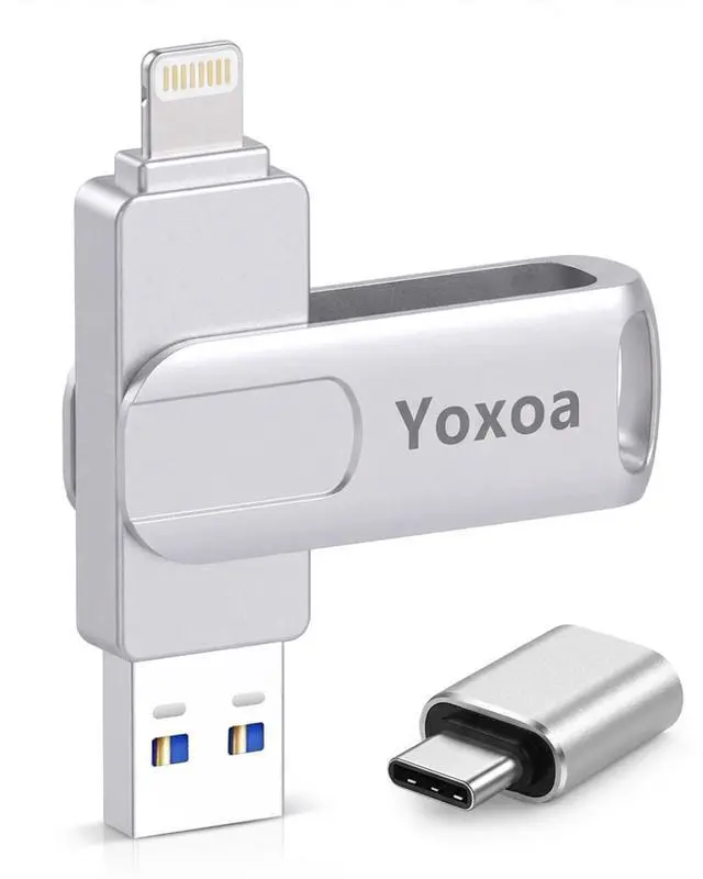 Main image of MFi Certified 512GB Flash Drive for iPhone & iPad, High-Speed Photo Stick for External Memory Storage, Backup & Transfer Files, USB Stick for iPhone/iPad/iOS/Android/PC (Available Space: ~484GB)Silver