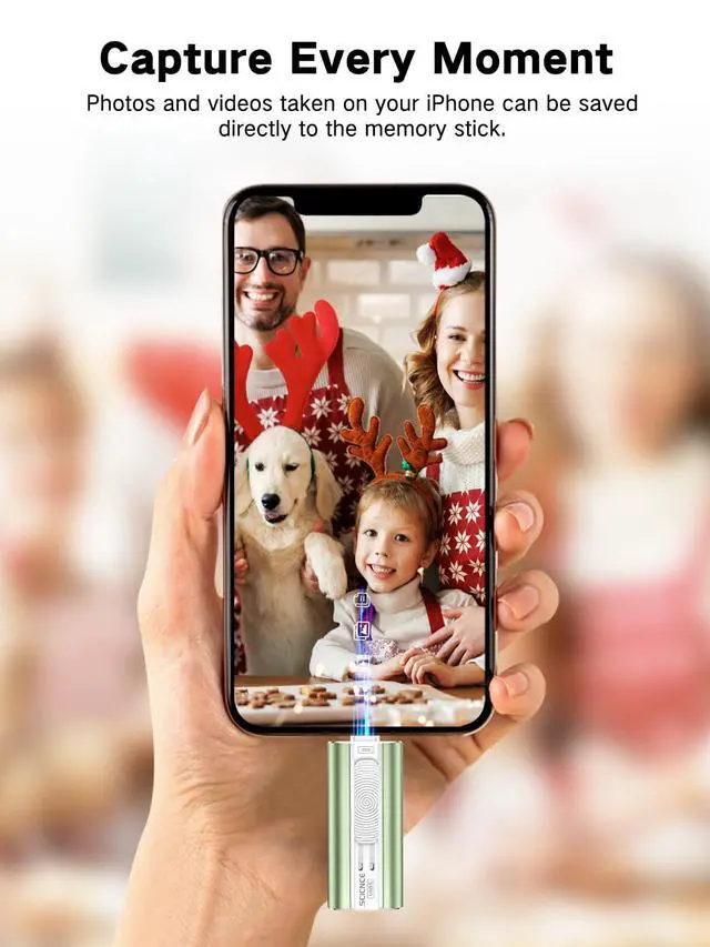 Alt view image 7 of 7 - 512GB Flash Drive Intended for Phone, USB External Memory Stick Storage Backup for Photos Videos, Plug and Play No APP Required, Compatible with iPhone iPad Android and PCs (1 Pack-Green)