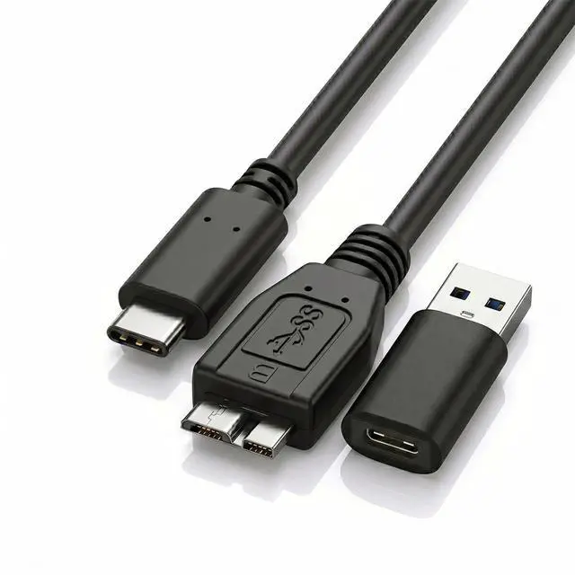 Main image of External Hard Drive Cable 1.6FT,Micro B 3.0 to USB C/A