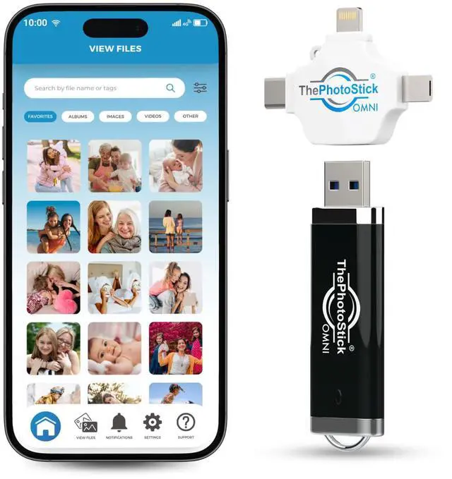 Alt view image 2 of 7 - 128GB USB Flash Drive & Memory Stick Automatic Photo & Video Backup for iPhone, Android, Mac & PC Multiport Connection to Easily Store & Transfer Files