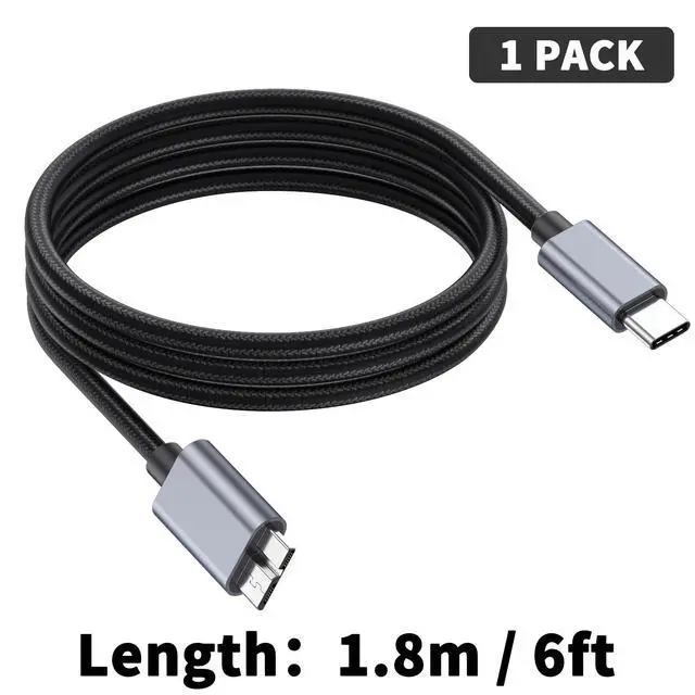 Alt view image 2 of 7 - 10Gbps Micro B to USB C Cable, Micro B Male to Type-C Male External Hard Drive Cable for DJ Controller, Camera, Hard Drive Enclosure, Printer, Scanner, Tablet, etc(1.8m/6feet)