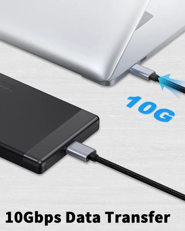 Alt view image 3 of 7 - 10Gbps Micro B to USB C Cable, Micro B Male to Type-C Male External Hard Drive Cable for DJ Controller, Camera, Hard Drive Enclosure, Printer, Scanner, Tablet, etc(1.8m/6feet)