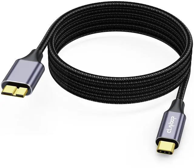 Main image of USB C to Micro B 3.0 Cable 6ft, 10Gbps External Hard Drive Micro-B to Type C Cord Data Transfer Replacement for Seagate Toshiba WD My Passport LaCie, Brother Scanner, Laptop, MacBook Pro/Air, Tablet