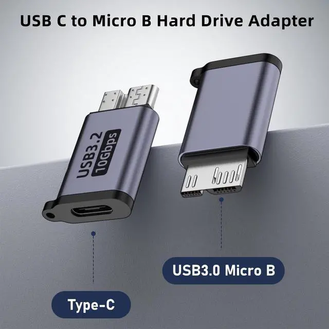 Alt view image 2 of 5 - USB C to Micro B Hard Drive Adapter (4 Pack), 10Gbps Micro B to USB C Cable Converter Compatible with External Hard Drive, Laptop, Tablet, Phone and More