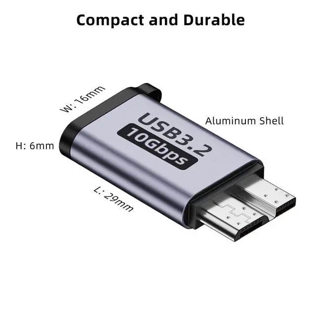Alt view image 5 of 5 - USB C to Micro B Hard Drive Adapter (4 Pack), 10Gbps Micro B to USB C Cable Converter Compatible with External Hard Drive, Laptop, Tablet, Phone and More