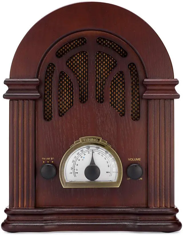 Alt view image 2 of 5 - Retro AM/FM Radio with Bluetooth - Classic Wooden Vintage Retro Style Speaker