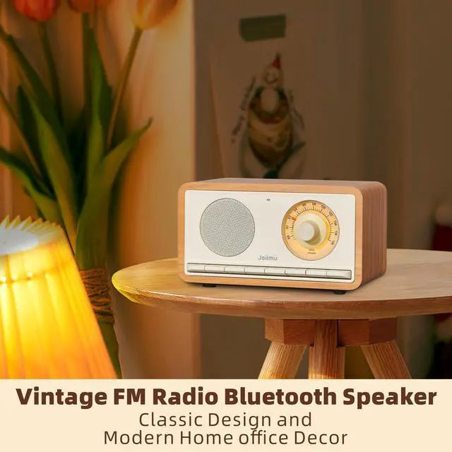 Alt view image 2 of 7 - Vintage FM Radio Bluetooth Speaker for Kitchen Office Home Decor, 10 Watts Powerful Sound, 2600mah Rechargeable Battery