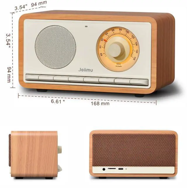 Alt view image 7 of 7 - Vintage FM Radio Bluetooth Speaker for Kitchen Office Home Decor, 10 Watts Powerful Sound, 2600mah Rechargeable Battery
