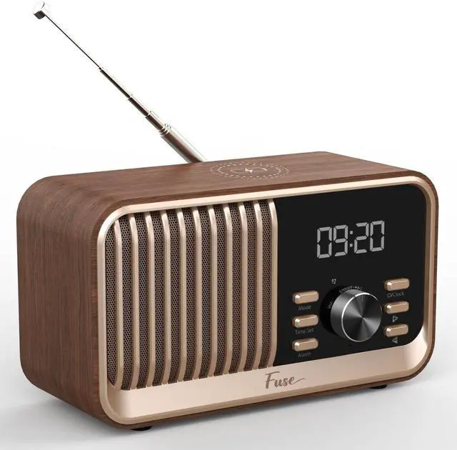 Main image of Hark Bluetooth Radio Speaker | Wireless 10W Charger | FM Radio Speaker with Bluetooth & AUX Input | Alarm Clock | 3 Level Dimmer | Charging Block Included
