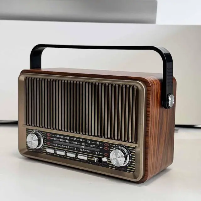 Alt view image 3 of 7 - Retro AM/FM Radio with Speaker and TF/USB Playback Function, Vintage Design Radio with Large Tuning Dial, Long Battery Life