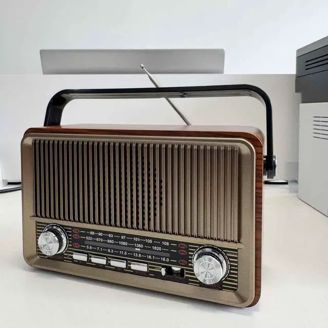 Alt view image 5 of 7 - Retro AM/FM Radio with Speaker and TF/USB Playback Function, Vintage Design Radio with Large Tuning Dial, Long Battery Life
