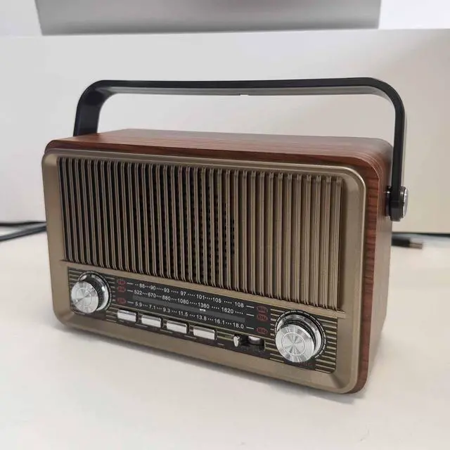 Alt view image 7 of 7 - Retro AM/FM Radio with Speaker and TF/USB Playback Function, Vintage Design Radio with Large Tuning Dial, Long Battery Life