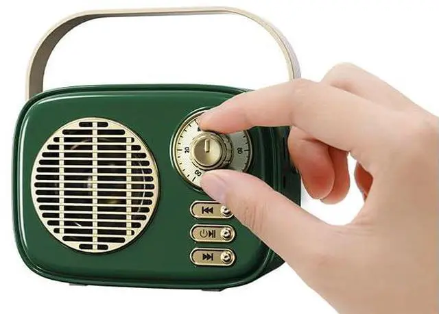 Alt view image 6 of 7 - Retro Bluetooth Speaker, Vintage Decor, Gifts for Women Men Teen Girls,Portable Wireless Bluetooth Speaker, Cute Aesthetic Style for Office Kitchen Desk Bedroom Outdoor Support USB/TF Card/AUX (Green)
