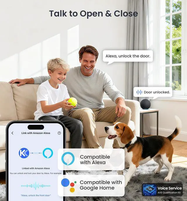 Alt view image 4 of 7 - VE027-K Built-in WiFi Smart Lock with 2 Knob, Fingerprint Keyless Entry Door Lock Handle Set for Front Door, App Remote Control, Electronic Digital Keypad Deadbolt, IP65 Waterproof, Satin Nickel