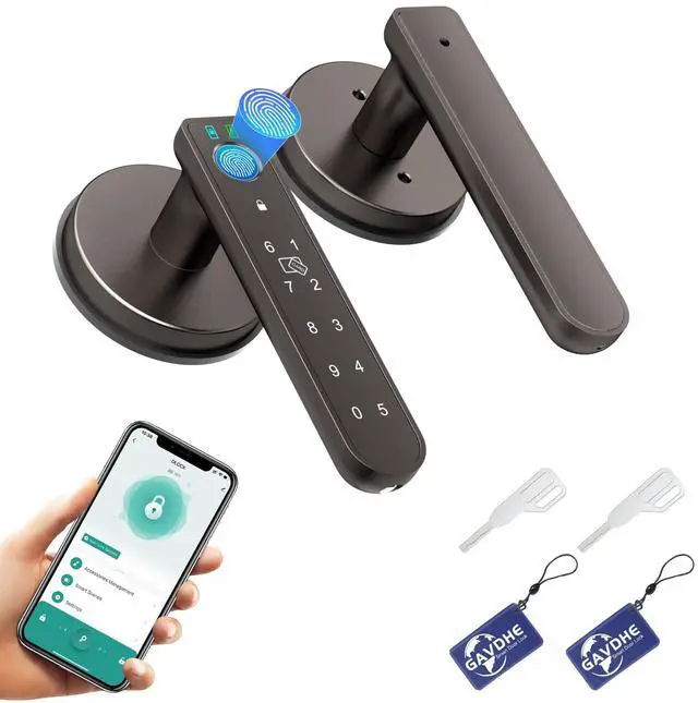 Main image of Fingerprint Door Lock Smart Fingerprint Door Knob with Keyless Entry Biometric Door Lock with Keypad App Control Easy Installation for Home Bedroom Office(Starry Grey)