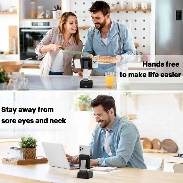 Alt view image 5 of 6 - Gifts for Men Women, Cell Phone Stand with Wireless Bluetooth Speakers, Flexible Comfort View, Loud Clear Sound, Birthday Gifts for Women Men Everyone, Tech Gadgets for Phones