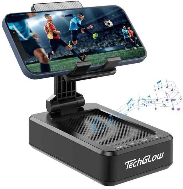 Main image of Gifts for Men Foldable Cellphone Stand with Bluetooth Speaker Wireless Speaker with Phone Holder Birthday Gift Idea for Man Woman Cool Gadget