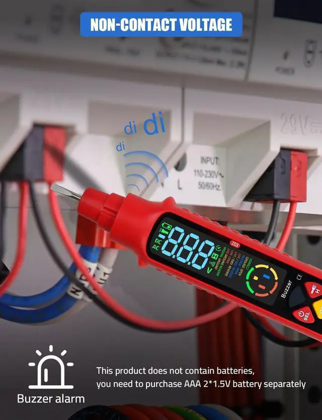 Alt view image 5 of 7 - 2-in-1 Voltage Tester & Outlet Tester, Dual Range AC 2-440V 50Hz-60Hz with LCD Display, Circuit Breaker Finder & Tracer Kit for Accurate Electrical DetectionNo Batteries Included
