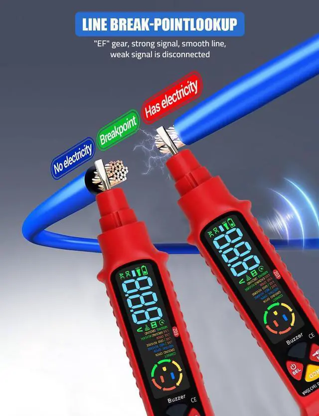 Alt view image 6 of 7 - 2-in-1 Voltage Tester & Outlet Tester, Dual Range AC 2-440V 50Hz-60Hz with LCD Display, Circuit Breaker Finder & Tracer Kit for Accurate Electrical DetectionNo Batteries Included