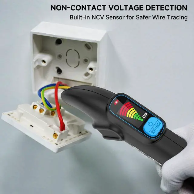 Alt view image 5 of 5 - Circuit Breaker Finder Tool with Electrical GFCI Outlet Tester, Electrical Circuit Tracer Kit with LCD Display, Including 3-2 Prong Grounding Adapter, Light Socket Adapter, Clip Adapter, Carrying Case