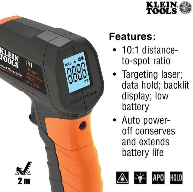 Alt view image 3 of 7 - IR1KIT Infrared Thermometer and GFCI Receptacle Tester Kit, Non-Contact Digital Temperature Measurement and Electrical Tester