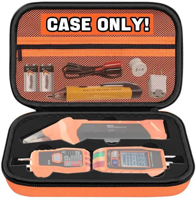 Main image of Hard Case for Klein Tools ET310 AC Circuit Breaker Finder Electric Tester & 80016 Tool Kit & RT250 GFCI Outlet Tester and Accessories Electrical Tools Storage Organizer Bag, Orange(Case Only)