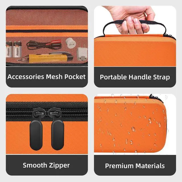 Alt view image 3 of 7 - Hard Case for Klein Tools ET310 AC Circuit Breaker Finder Electric Tester & 80016 Tool Kit & RT250 GFCI Outlet Tester and Accessories Electrical Tools Storage Organizer Bag, Orange(Case Only)