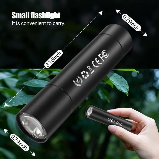 Alt view image 7 of 7 - Rechargeable Flashlights High Lumens 100,000 Single One Mode - 2 Pack, Super Bright Powerful 30W LED, Long Lasting 12 Hours, USB C Input, Handheld 6.81 Length, for Hiking Home Gift