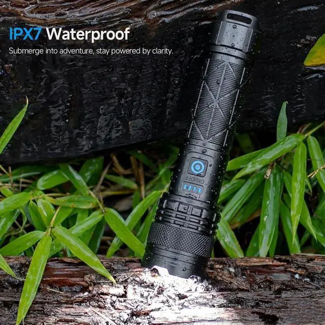 Alt view image 7 of 7 - Rechargeable Flashlight 99,000 High Lumens Flashlights, 2 Pack Super Bright LED Flashlight Powered Flash Light with 5 Light Mode, Powerful Handheld Flash Light for Home, Camping