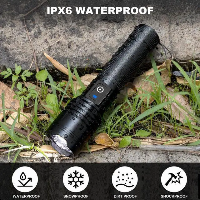 Alt view image 7 of 7 - Rechargeable Flashlights 3 Pack, Super Bright 99000 High Lumens Led Flashlight, 5 Modes Linternas Waterproof Flash Light, Powerful Handheld Flashlights for Home Camping Emergencies