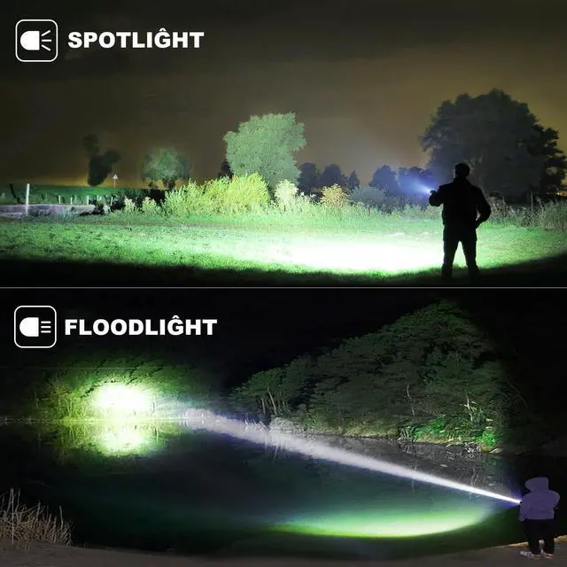 Alt view image 6 of 7 - Rechargeable Flashlights 99,000 Lumen High Lumens 2 Pack, Suoer Bright Led Flashlight with 5 Modes & 18H Runtime, IPX7 Waterproof Powerful Flash Light Handheld Flashlights for Home Camping Hiking