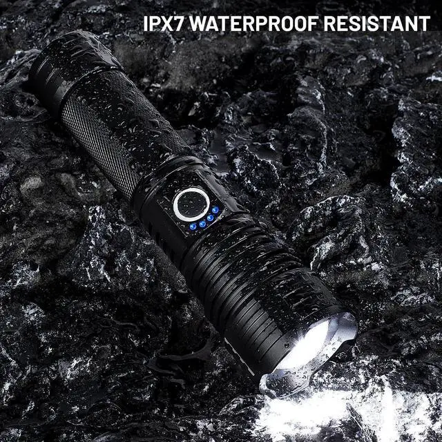 Alt view image 7 of 7 - Rechargeable Flashlights 99,000 Lumen High Lumens 2 Pack, Suoer Bright Led Flashlight with 5 Modes & 18H Runtime, IPX7 Waterproof Powerful Flash Light Handheld Flashlights for Home Camping Hiking