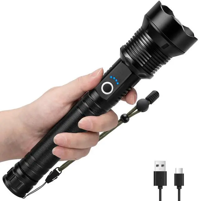 Main image of Rechargeable LED Flashlight, 99,000 High Lumens Bright Flashlight with 8 Modes & COB Side Light, IPX7 Waterproof Handheld Flash Light for Camping Hiking Home Use