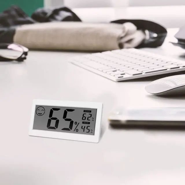 Alt view image 7 of 7 - Digital Thermometer Indoor Hygrometer Room Temperature Monitor Humidity Gauge with Big Screen Stand Wall Hanging Magnet Greenhouse House Kitchen Car