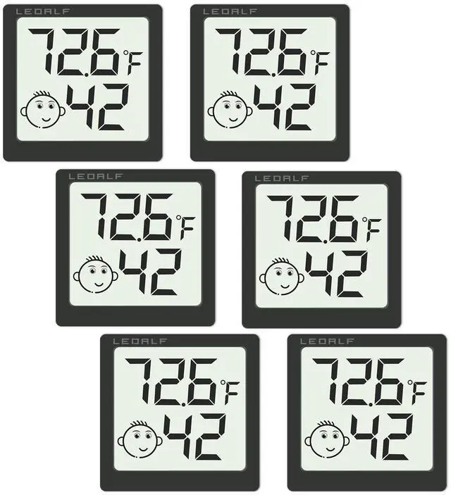 Main image of Mini Humidity Meter Hygrometer 6 Pack Room Thermometer Indoor Digital Temperature and Humidity Monitor (Black)