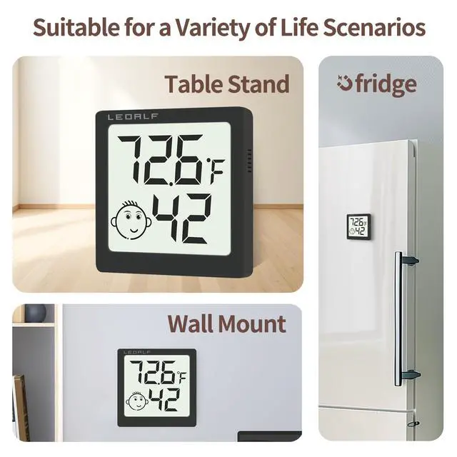 Alt view image 7 of 7 - Mini Humidity Meter Hygrometer 6 Pack Room Thermometer Indoor Digital Temperature and Humidity Monitor (Black)